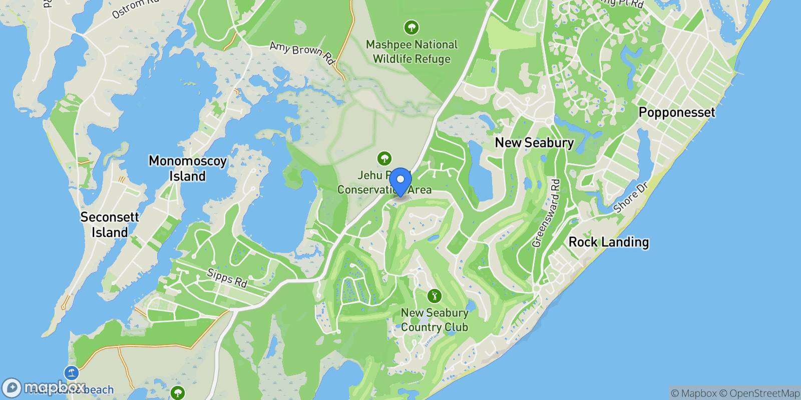 Map showing 97 Walton Heath Way, New Seabury, MA 02649, Mashpee, Massachusetts, United States.