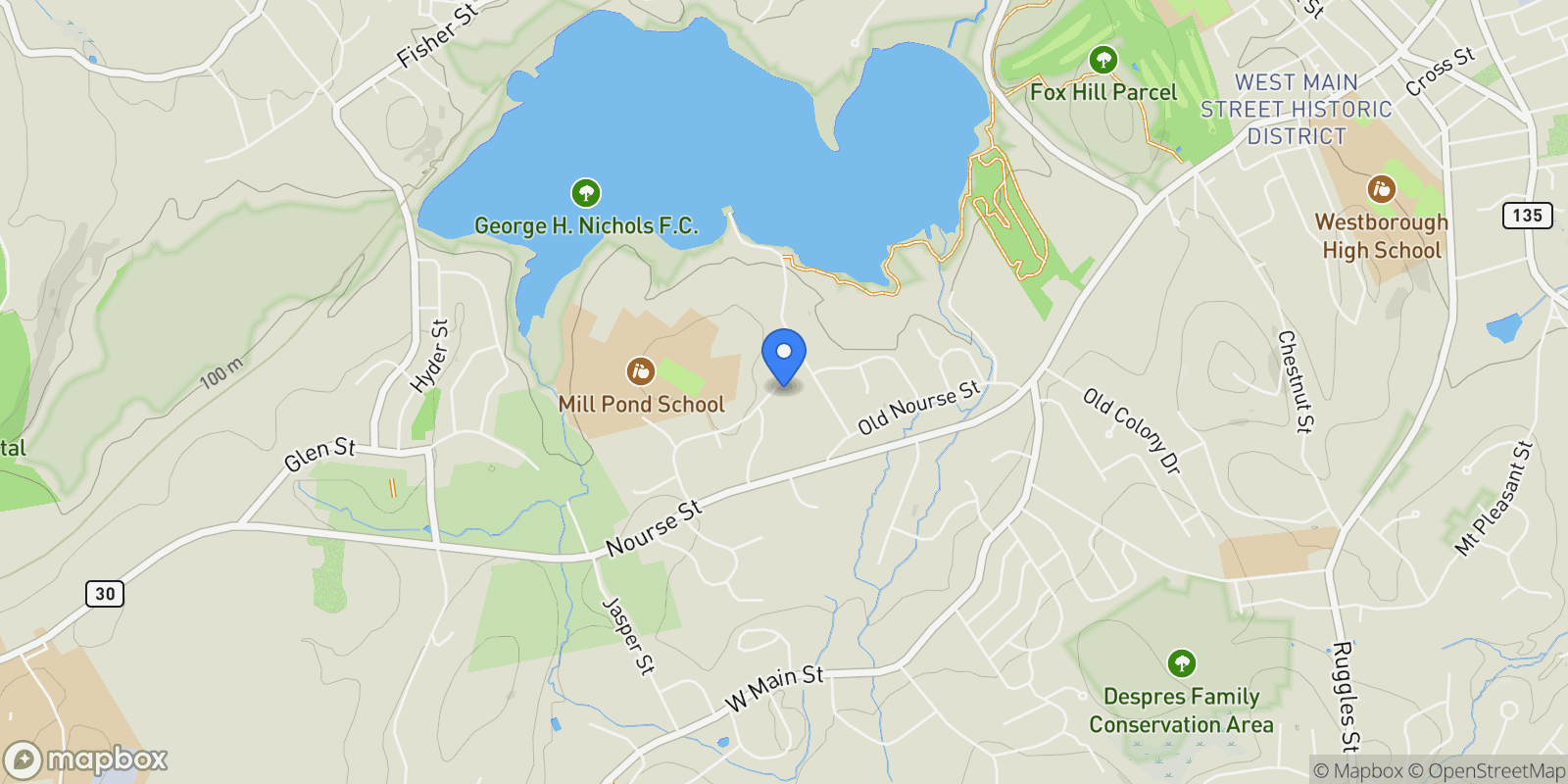 Map showing 17 Olde Hickory Path , Westborough, MA 01581, Westborough, Massachusetts, United States.