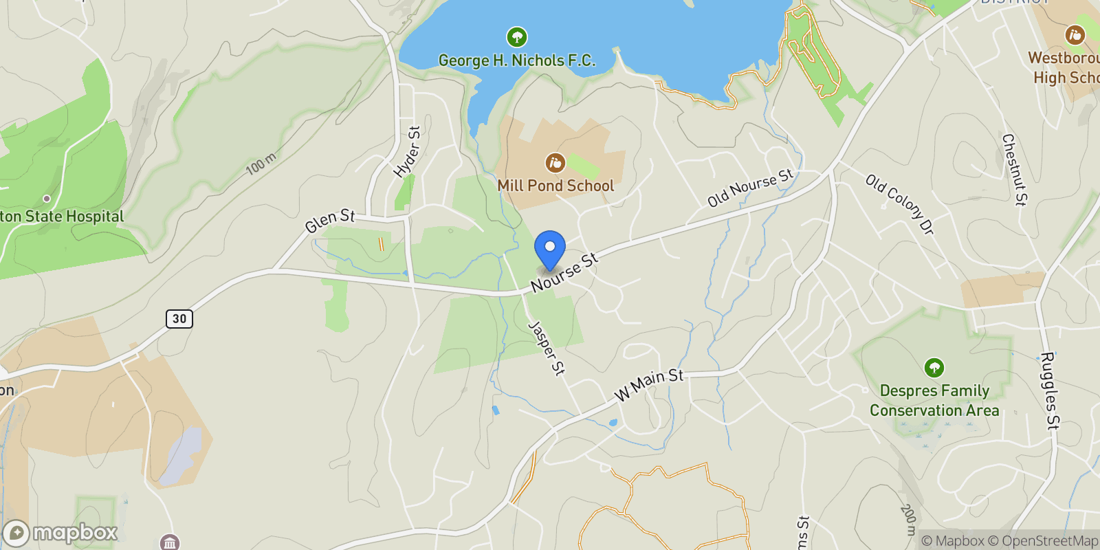Map showing 71 Nourse Street , Westborough, MA 01581, Westborough, Massachusetts, United States.