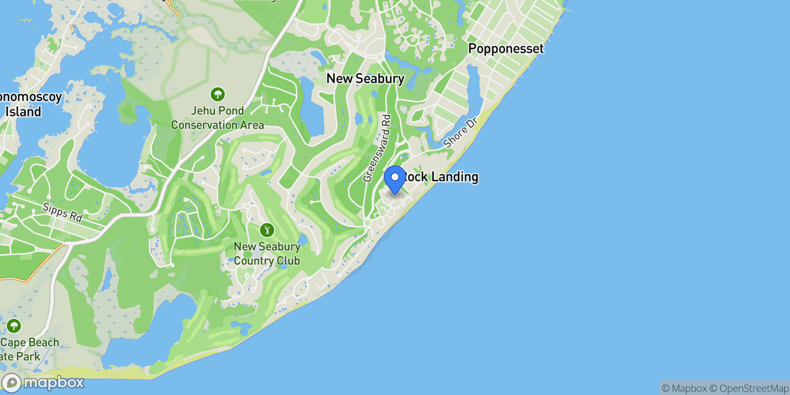 Map showing 3 Hyannis Point Road, New Seabury, MA 02649, Mashpee, Massachusetts, United States.
