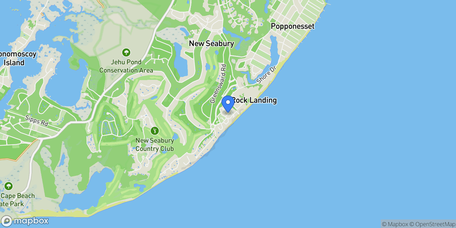 Map showing 6 Hammock Pond Road, New Seabury, MA 02649, Mashpee, Massachusetts, United States.