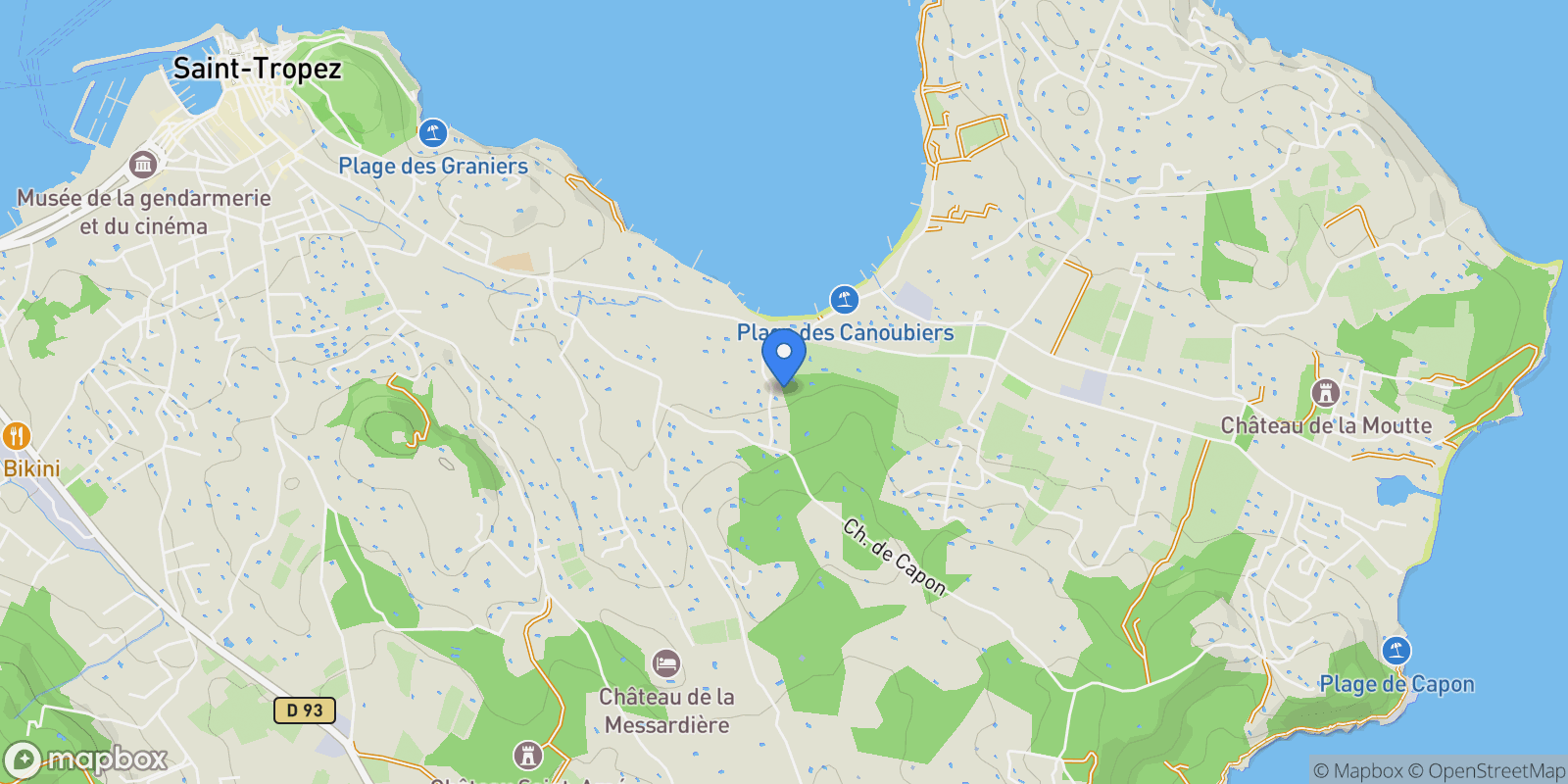 Map showing Saint-Tropez, Provence-Alpes-Côte d'Azur, France.