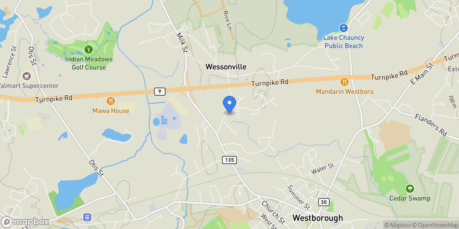 Map showing 9 Shaker Way Unit# 9, Westborough, MA 01581, Westborough, Massachusetts, United States.
