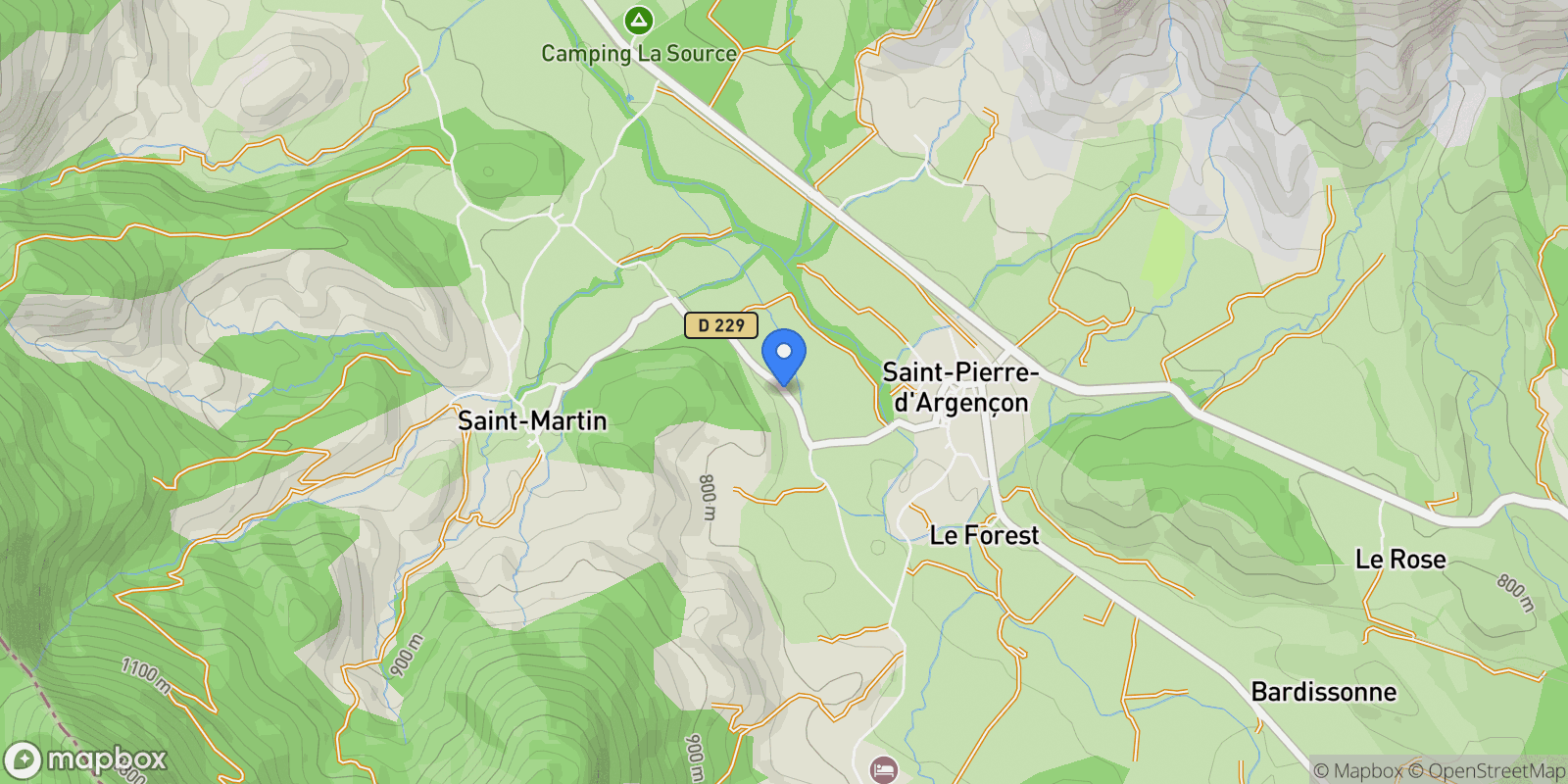 Map showing Saint-Pierre-d'Argençon, Provence-Alpes-Côte d'Azur, France.