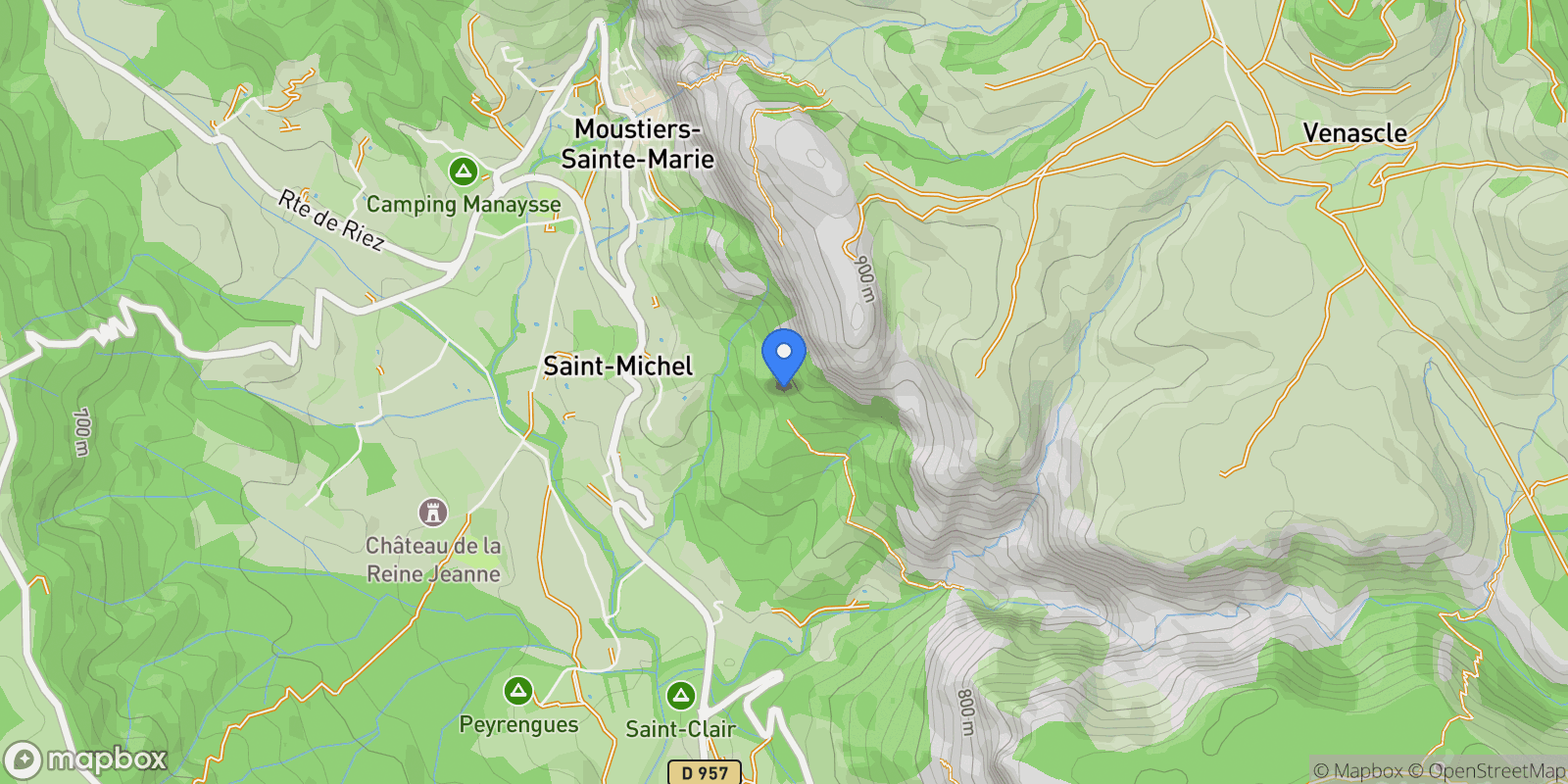 Map showing Moustiers-Sainte-Marie, Provence-Alpes-Côte d'Azur, France.