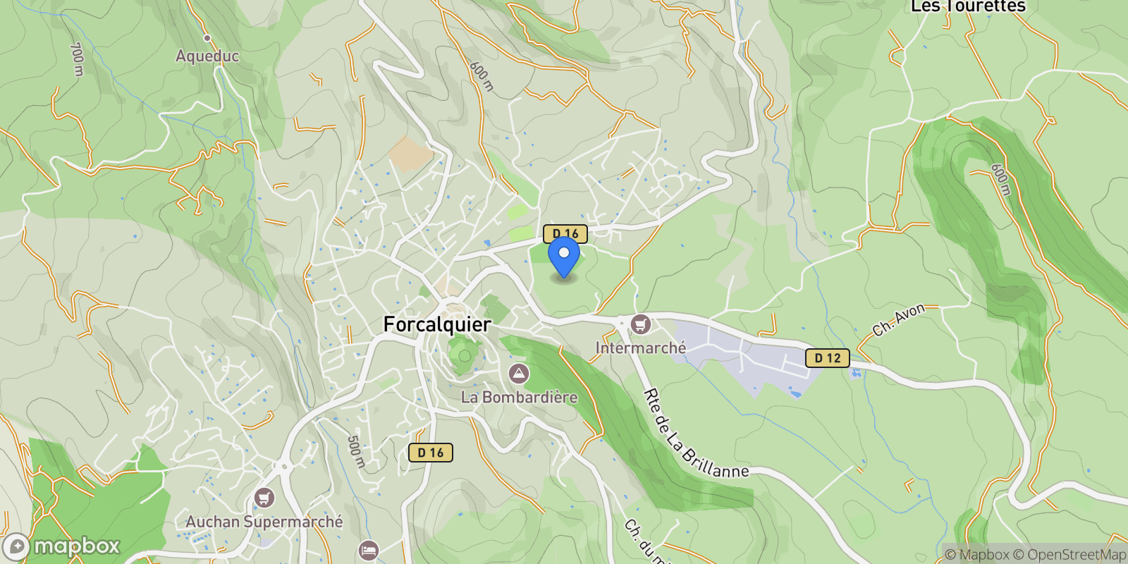 Map showing Forcalquier, Provence-Alpes-Côte d'Azur, France.