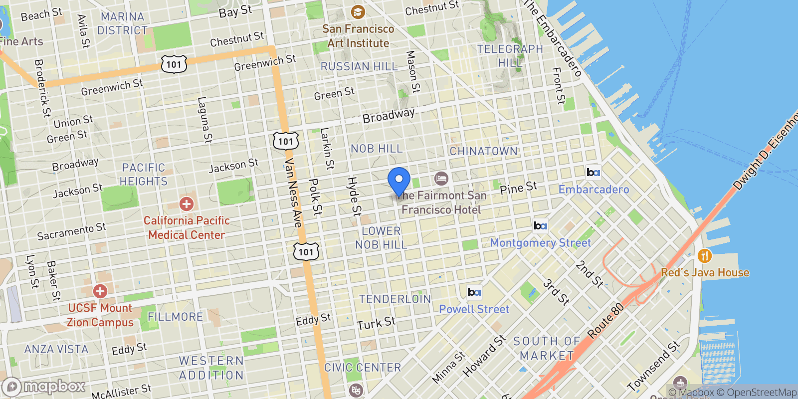 Map showing 1177 California Street 1210, San Francisco, California, United States.