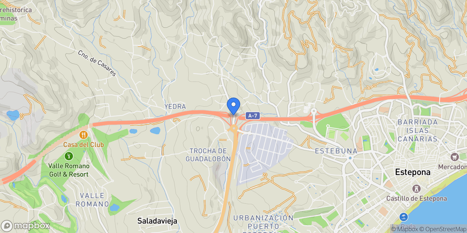 Map showing Estepona, Málaga, Estepona, Estepona, Andalusia, Spain.