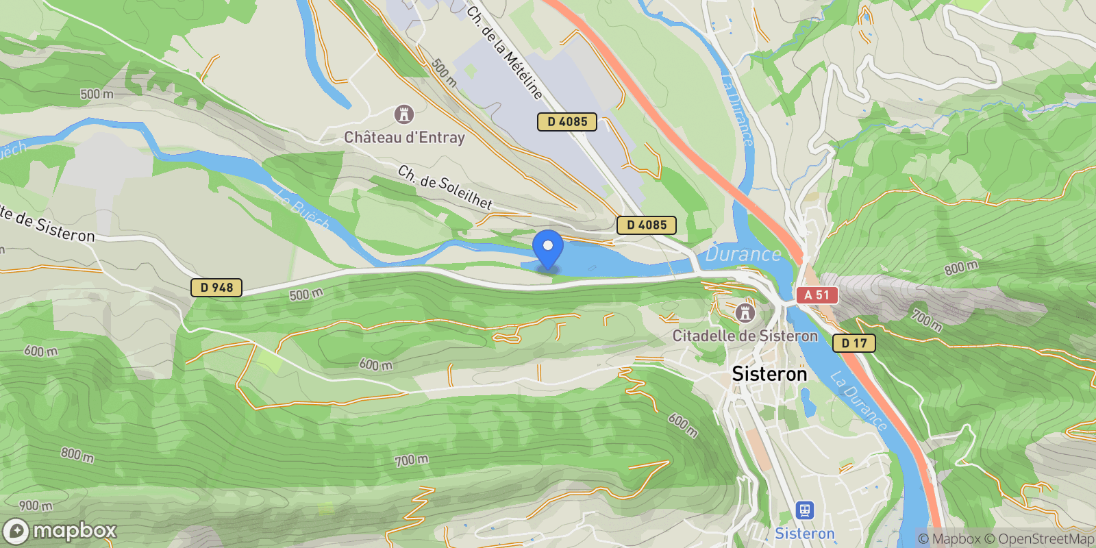 Map showing Sisteron, Provence-Alpes-Côte d'Azur, France.