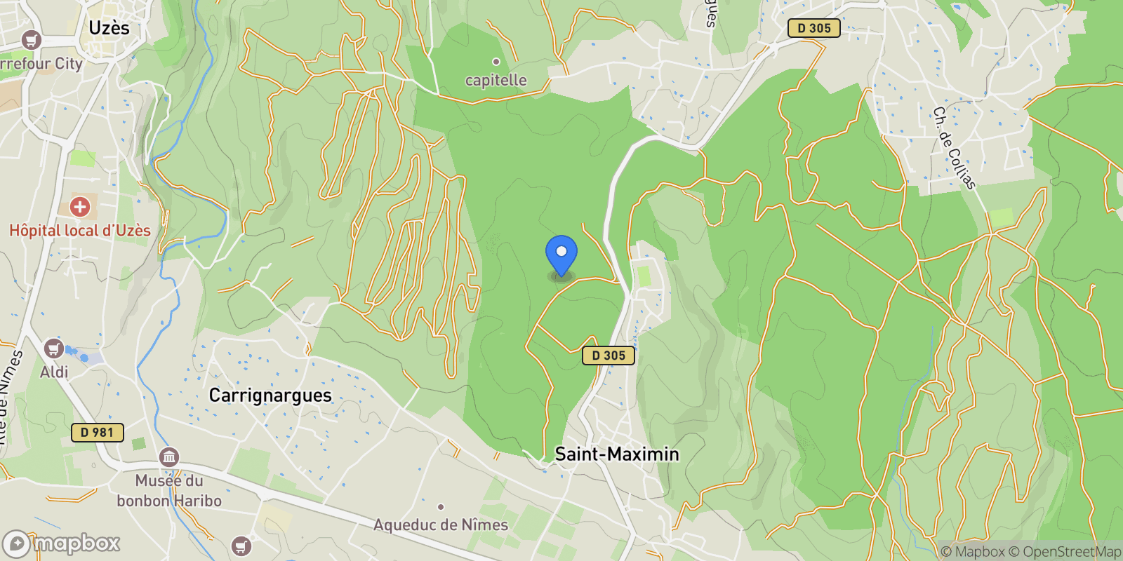 Map showing Saint-Maximin, Occitanie, France.