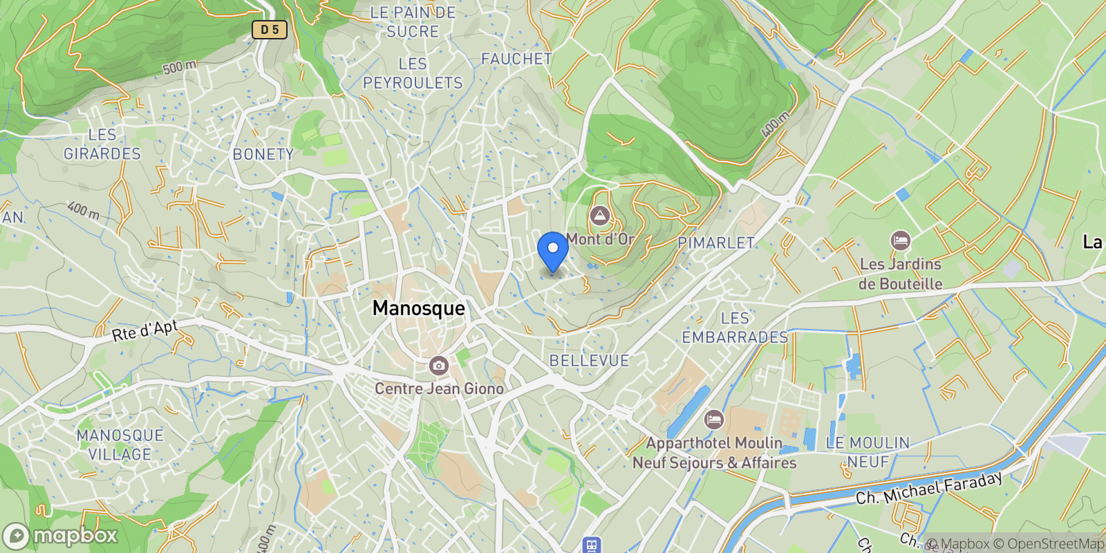 Map showing Manosque, Provence-Alpes-Côte d'Azur, France.
