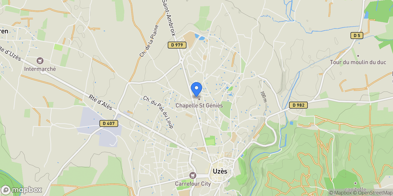 Map showing Lussan, Occitanie, France.