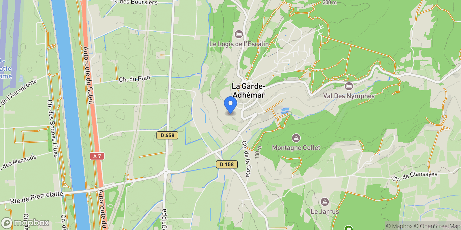 Map showing La Garde-Adhémar, Auvergne-Rhône-Alpes, France.
