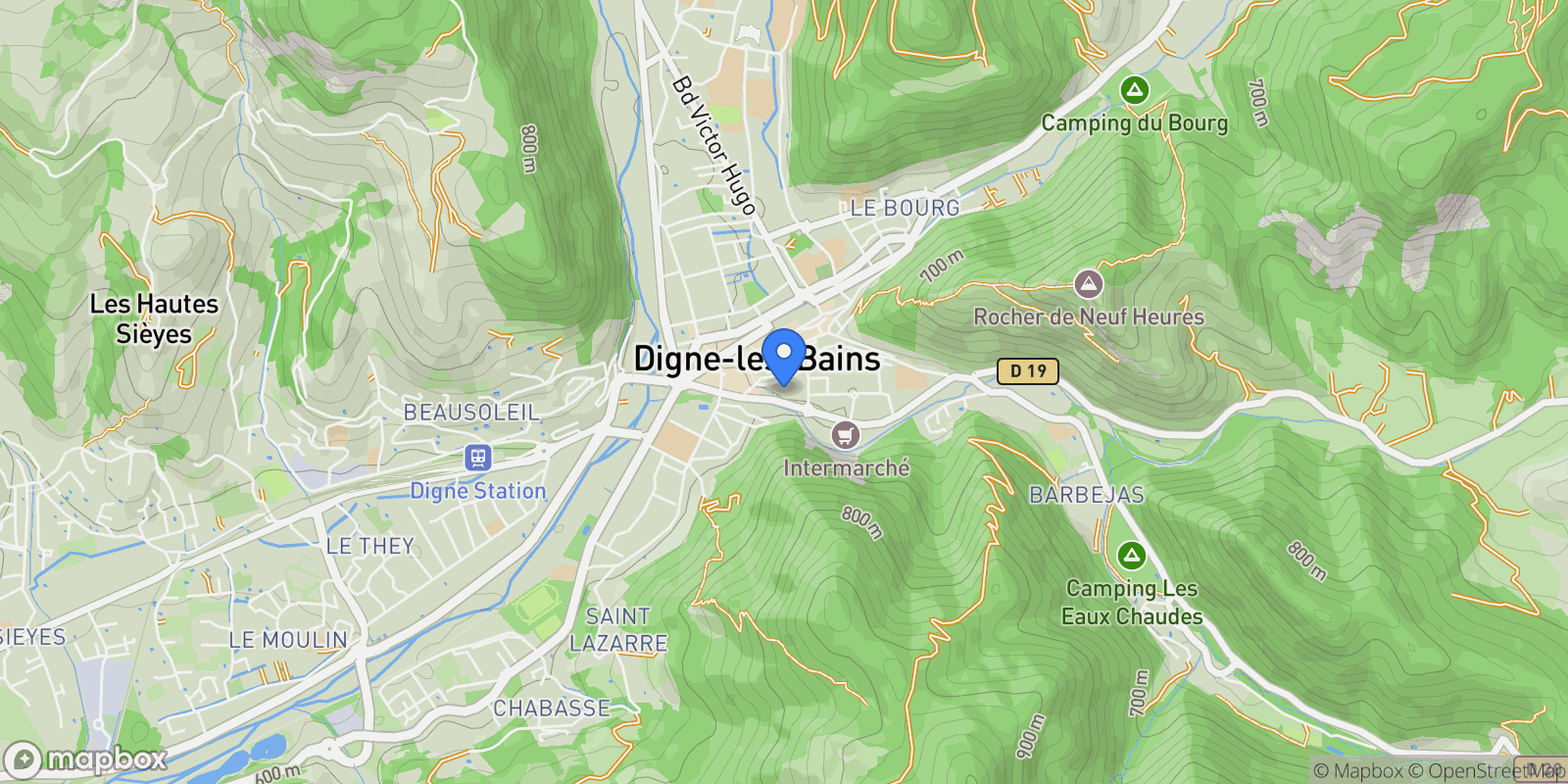 Map showing Digne, Provence-Alpes-Côte d'Azur, France.