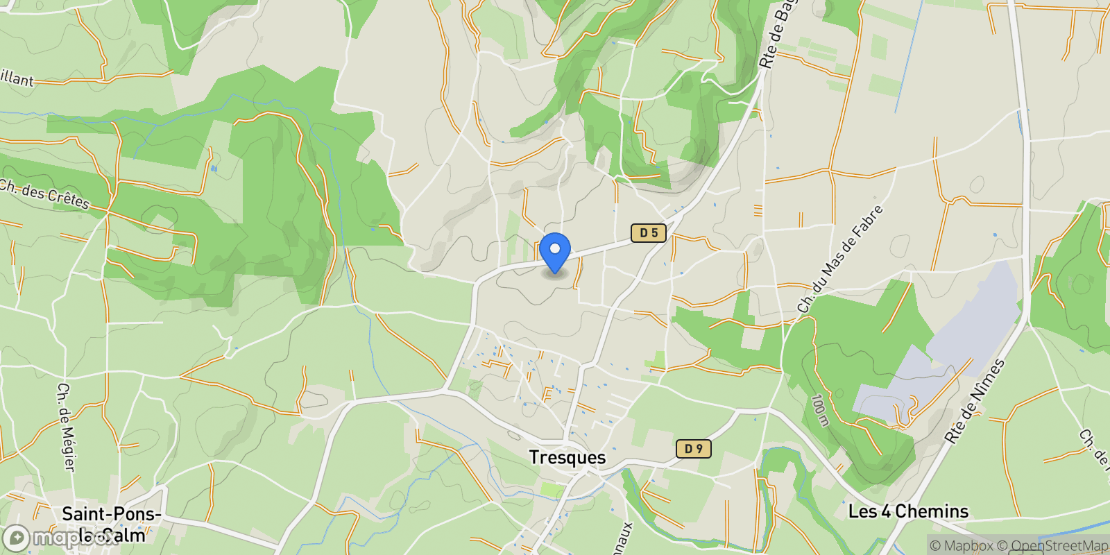 Map showing Tresques, Occitanie, France.