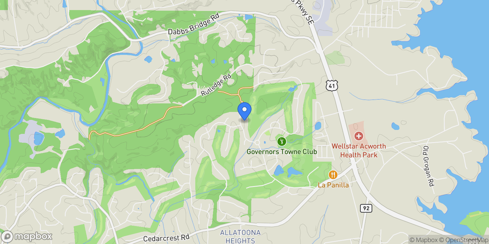 Map showing Acworth, Georgia, United States.