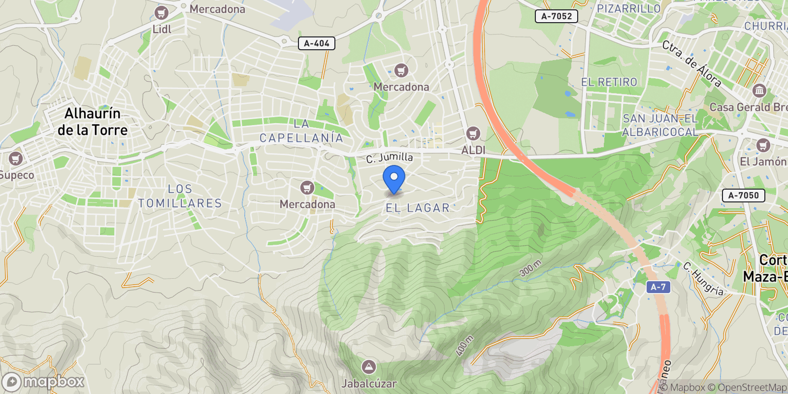 Map showing Alhaurín de la Torre, Málaga, Alhaurín de la Torre, Alhaurin de la Torre, Andalusia, Spain.