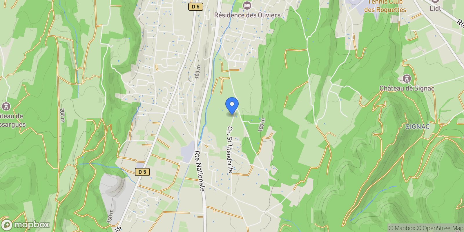 Map showing Bagnols-sur-Cèze, Occitanie, France.