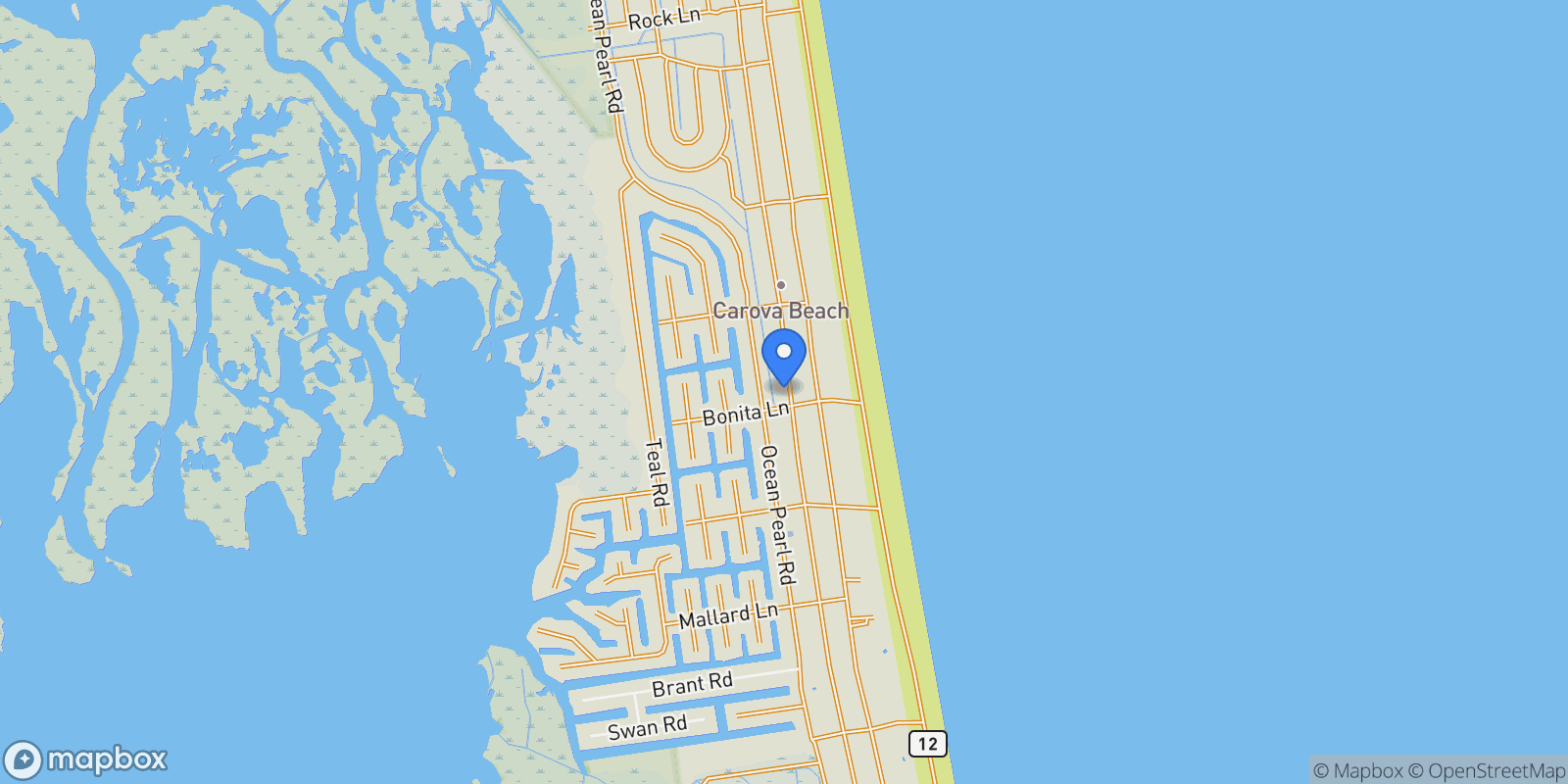 Map showing 2204 Sandpiper Road, Corolla, North Carolina, United States.