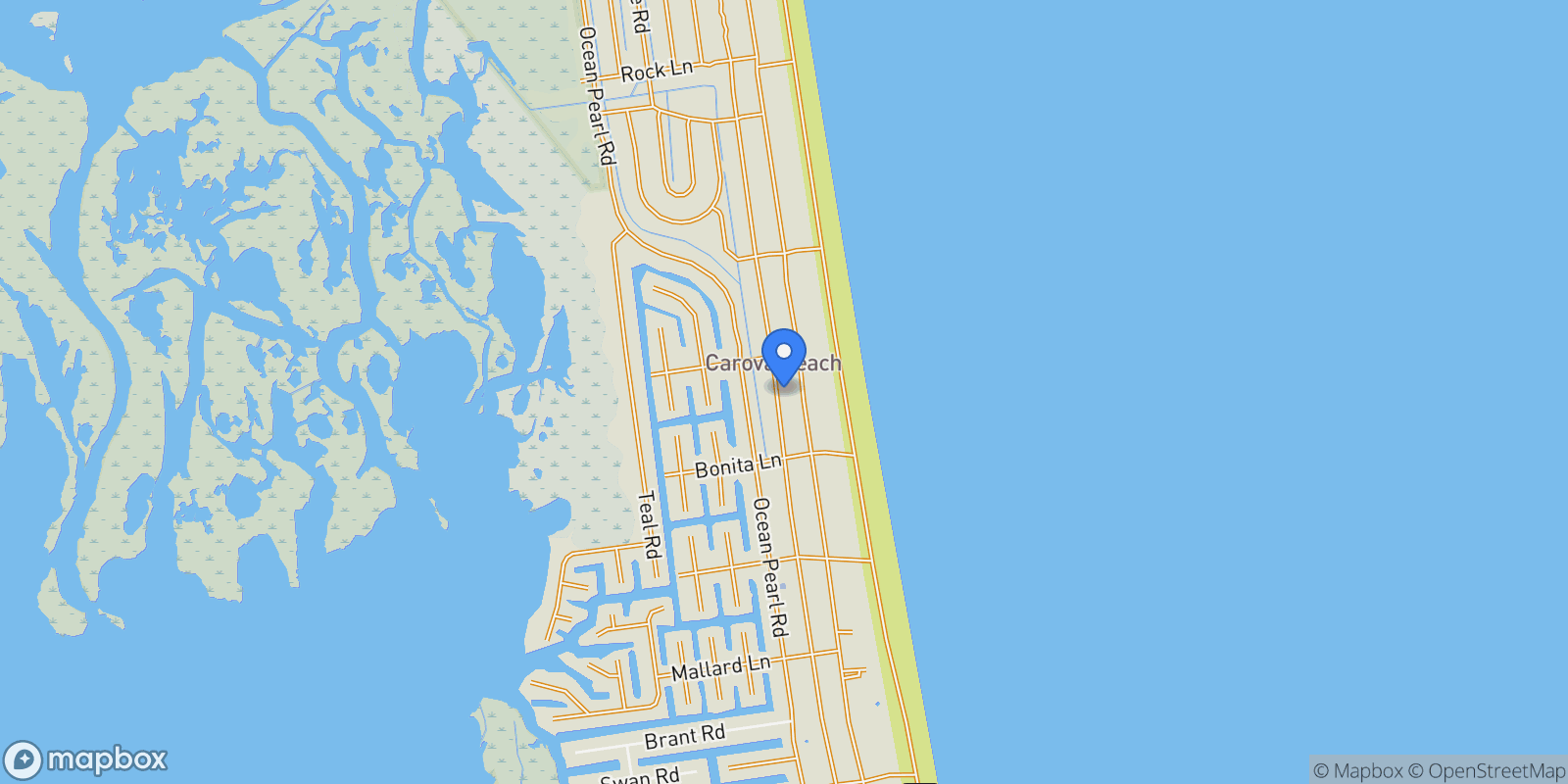 Map showing 2215 Sandpiper Road, Corolla, North Carolina, United States.
