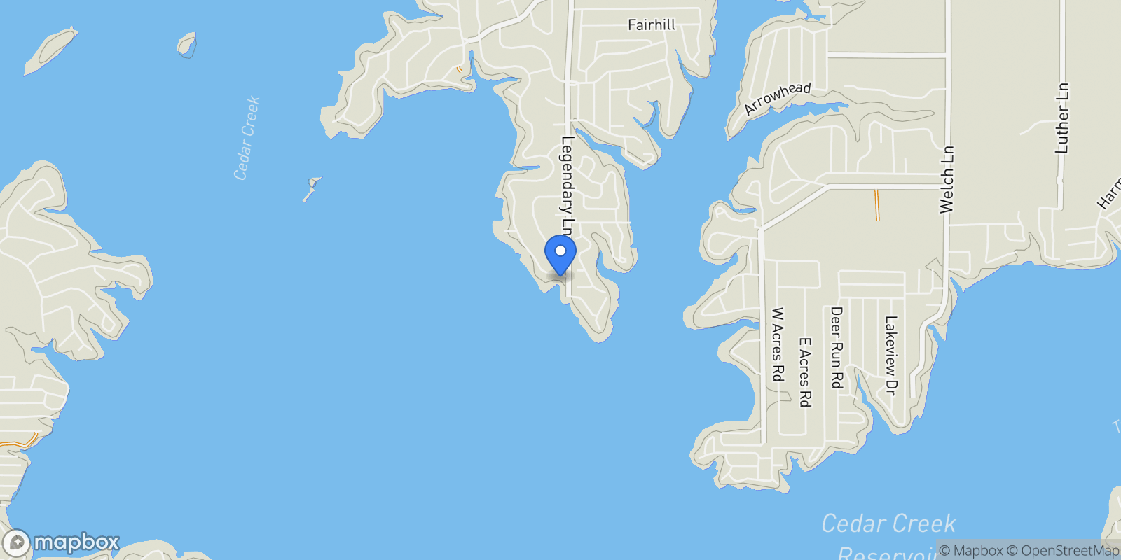 Map showing 339 Autumn Wood Trail, Gun Barrel City, Texas, United States.