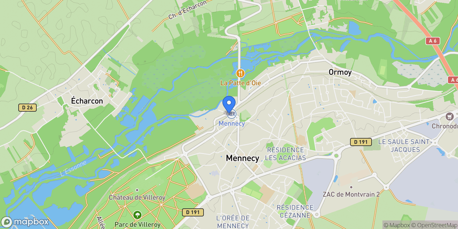 Map showing Mennecy, Mennecy, Mennecy, Île-de-France, France.
