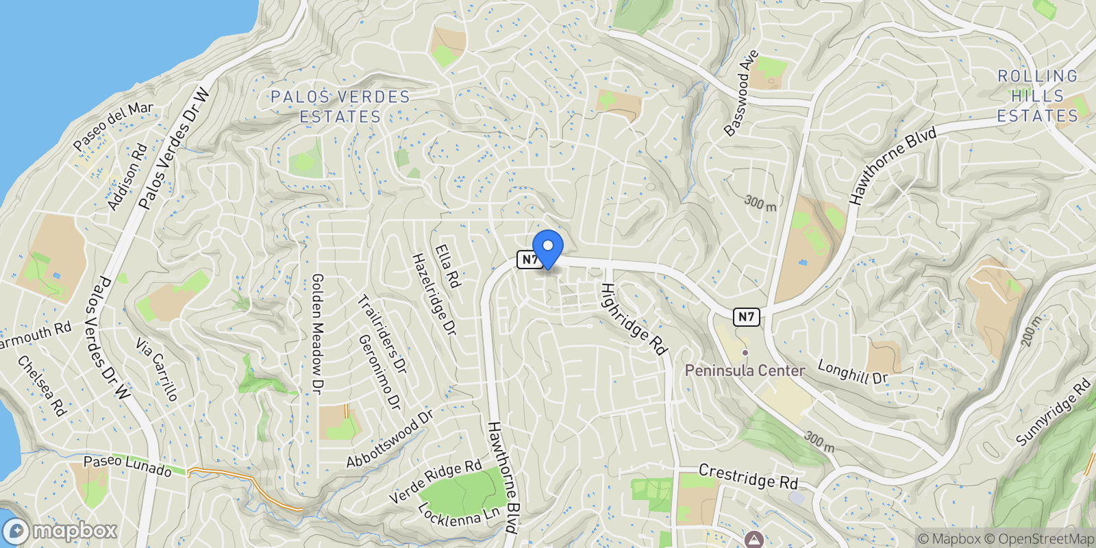 Map showing 28012 Ridgeforest Court, Rancho Palos Verdes, CA 90275, Rolling Hills, California, United States.