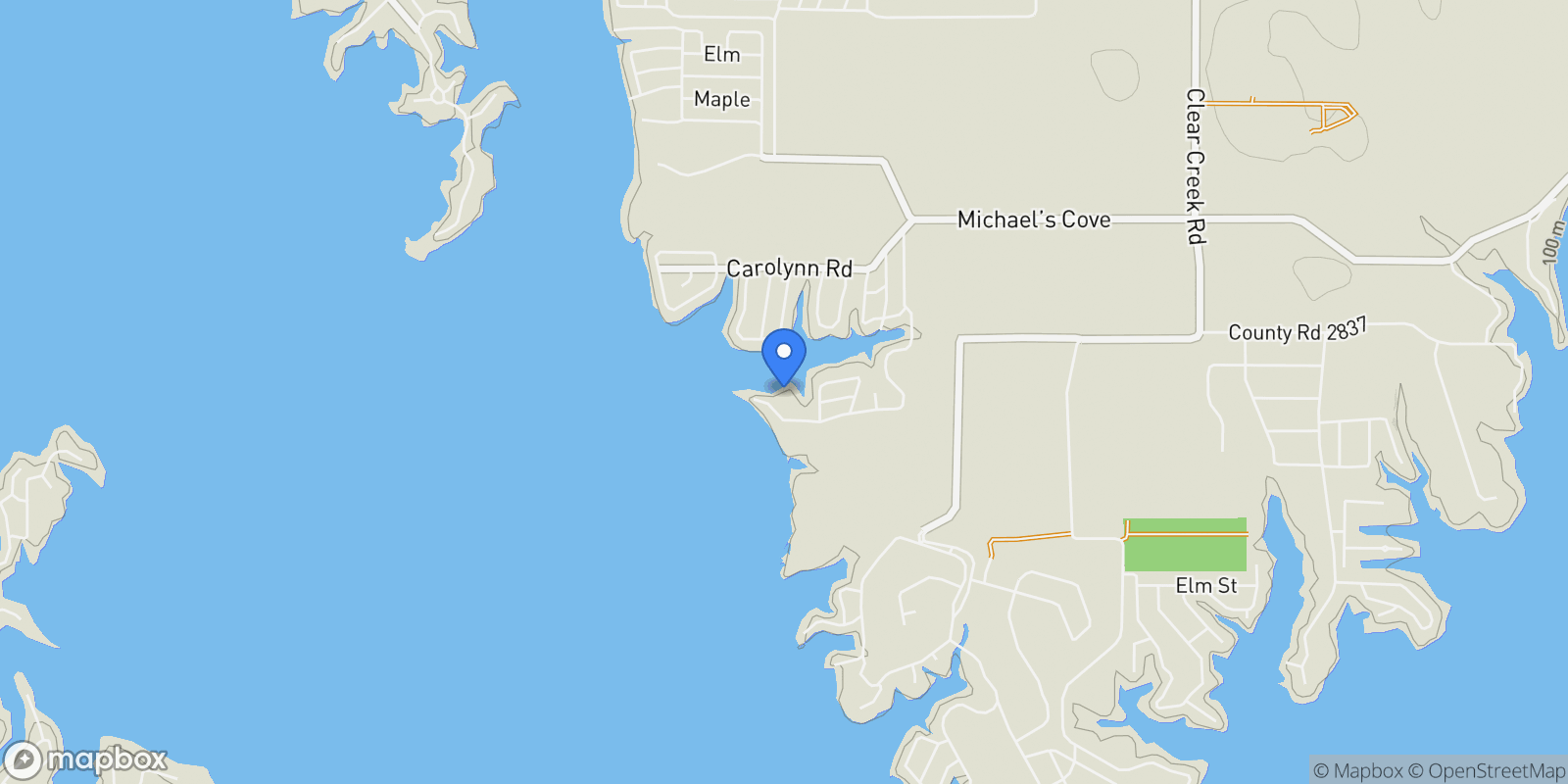 Map showing 258 Sunset Point, Gun Barrel City, Texas, United States.