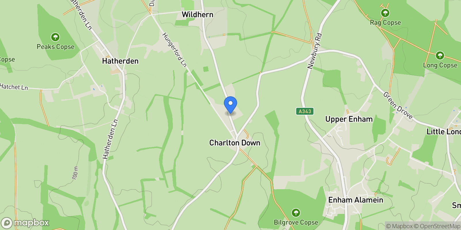 Map showing Charlton Down, Andover, England, United Kingdom.