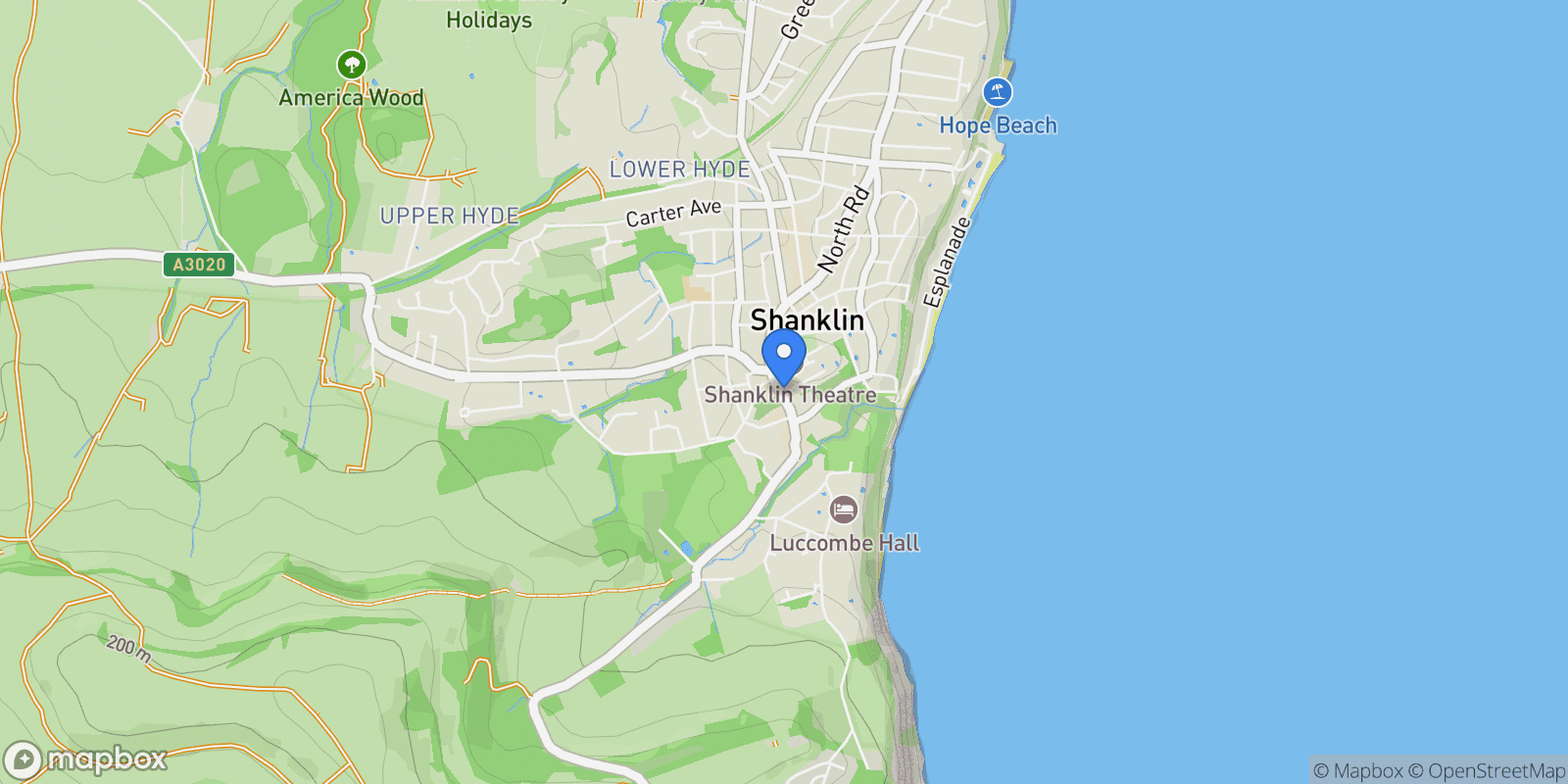 Map showing Eastcliff Road, Shanklin, England, United Kingdom.