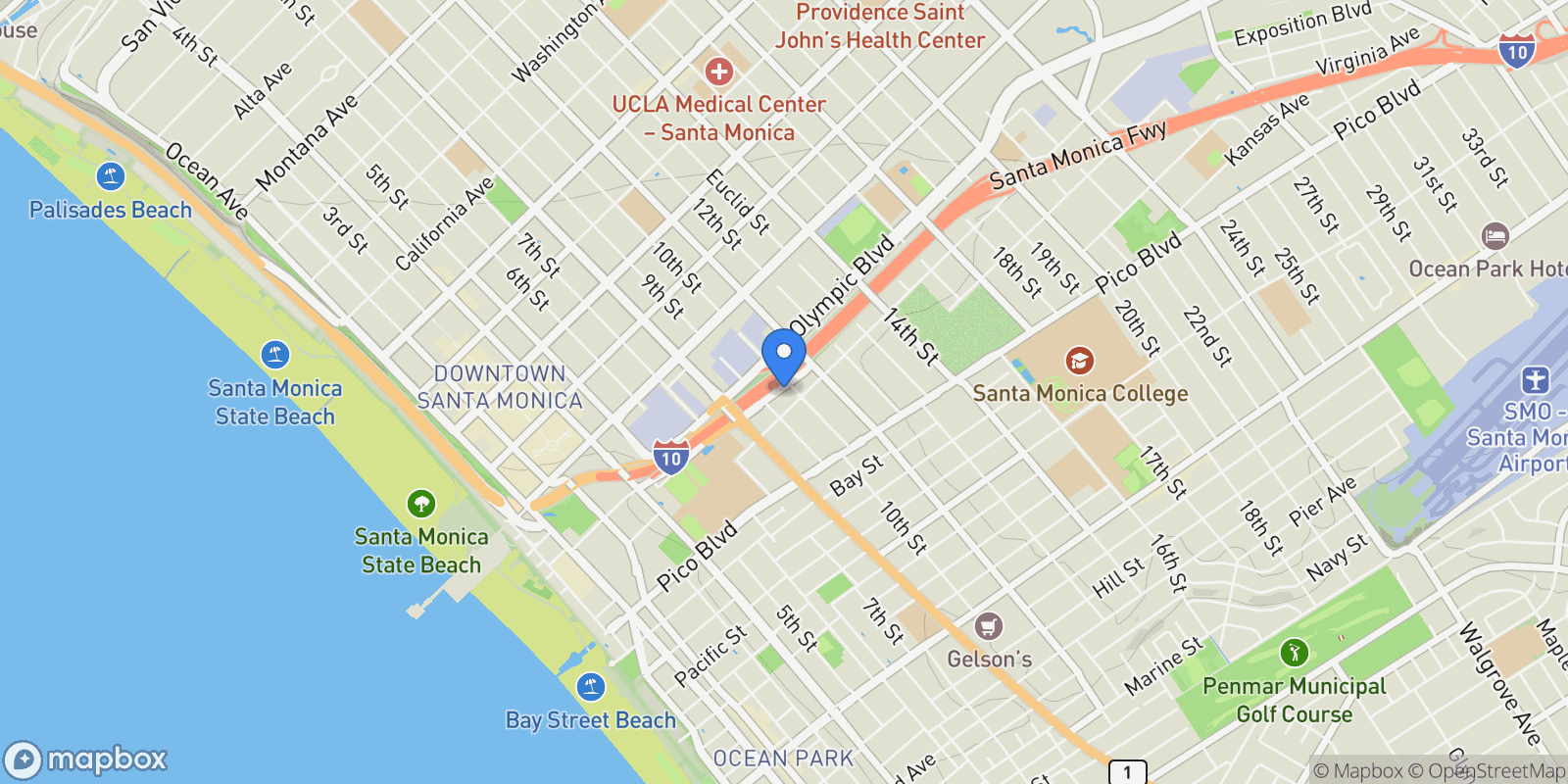 Map showing 1744 10th Street 5, Santa Monica, CA 90404, Santa Monica, California, United States.