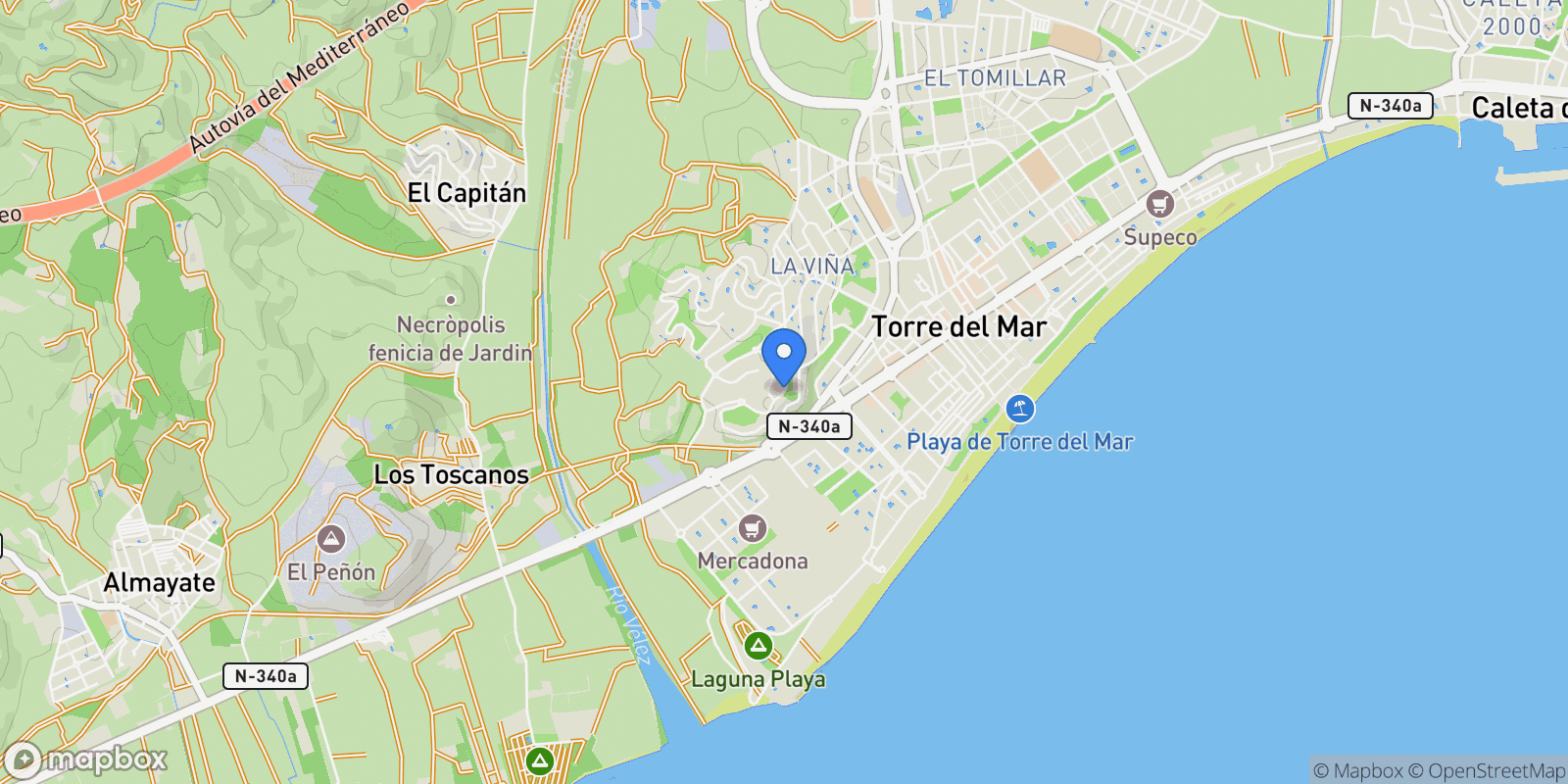 Map showing VIÑAMALAGA, Torre del Mar, Málaga, Torre del Mar, Velez-Malaga, Andalusia.