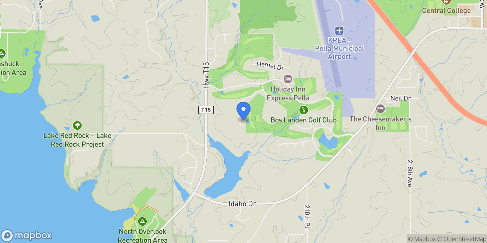 Map showing 550 Harvest Road, Pella, Iowa, United States.