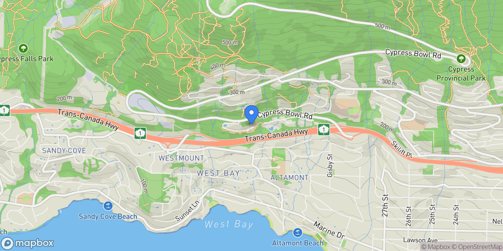 Map showing 3315 CYPRESS PLACE, West Vancouver, British Columbia, Canada.