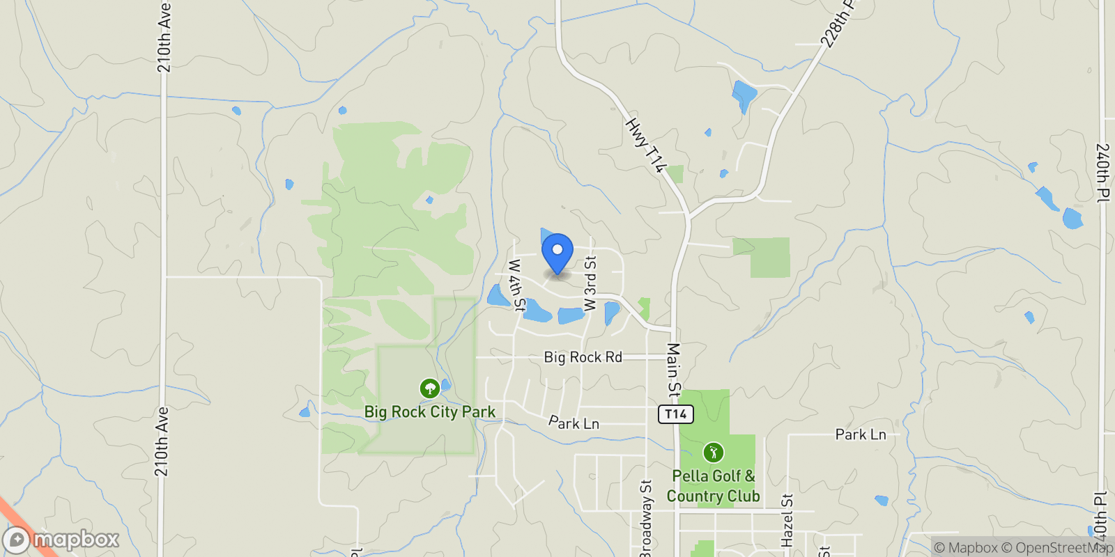Map showing 1025 Meadow Crest Drive, Pella, Iowa, United States.