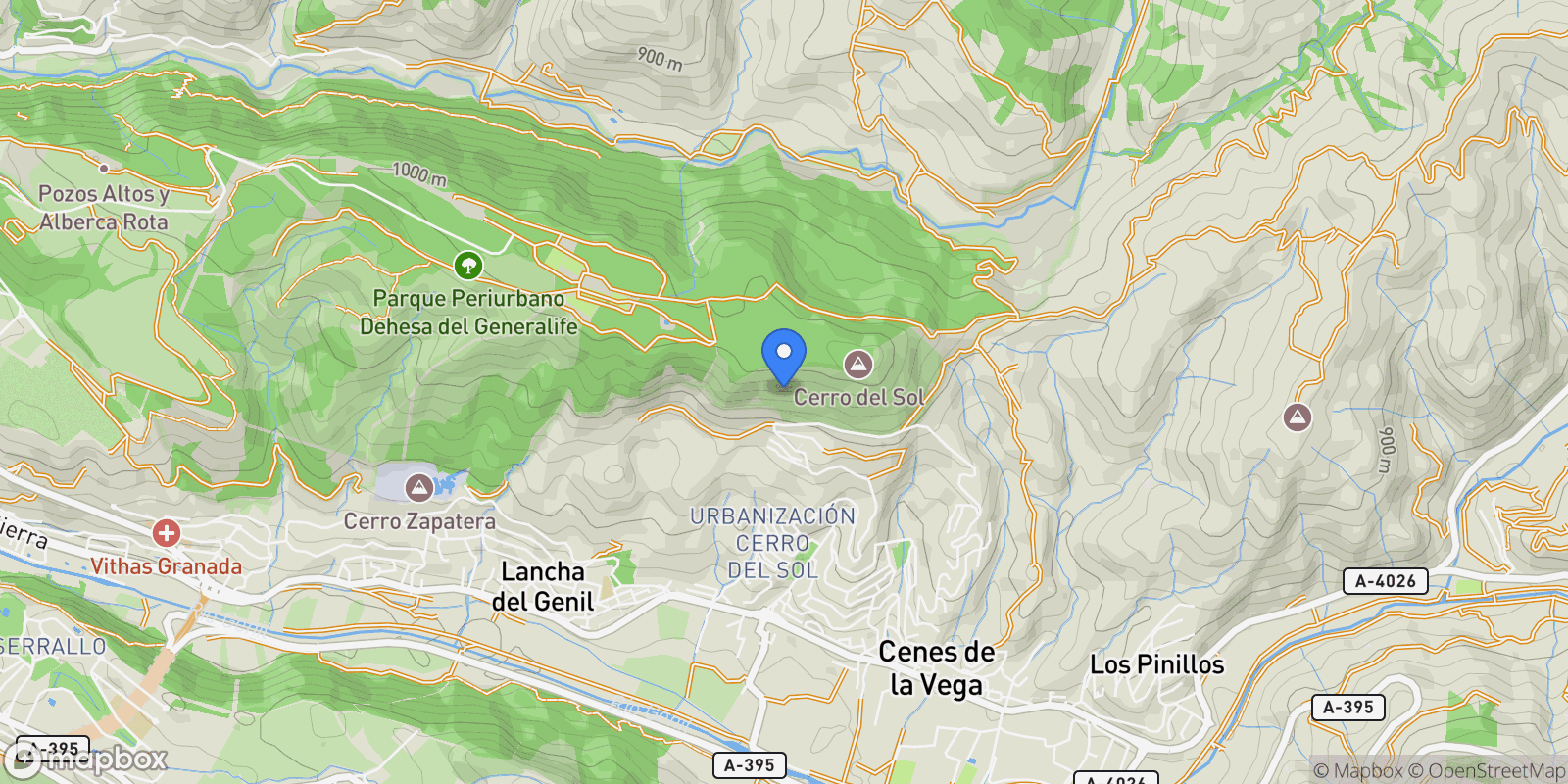 Map showing Cerro del oro, Cenes de la Vega, GRANADA, Cenes de la Vega, Genil, Granada, Spain.