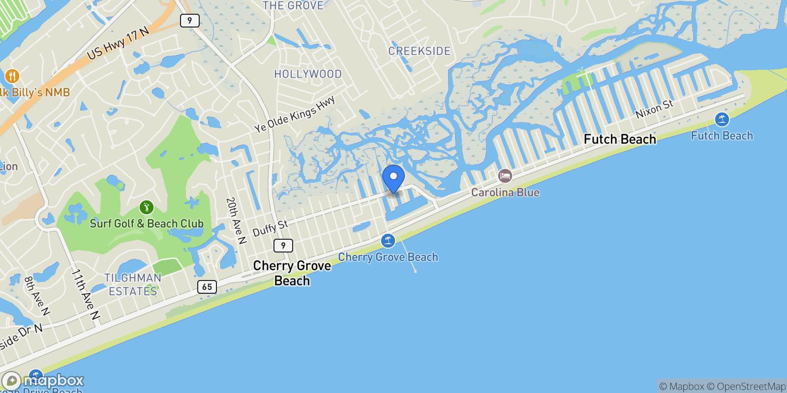 Map showing 312 35th Ave. N, North Myrtle Beach, SC 29582, North Myrtle Beach, South Carolina, United States.