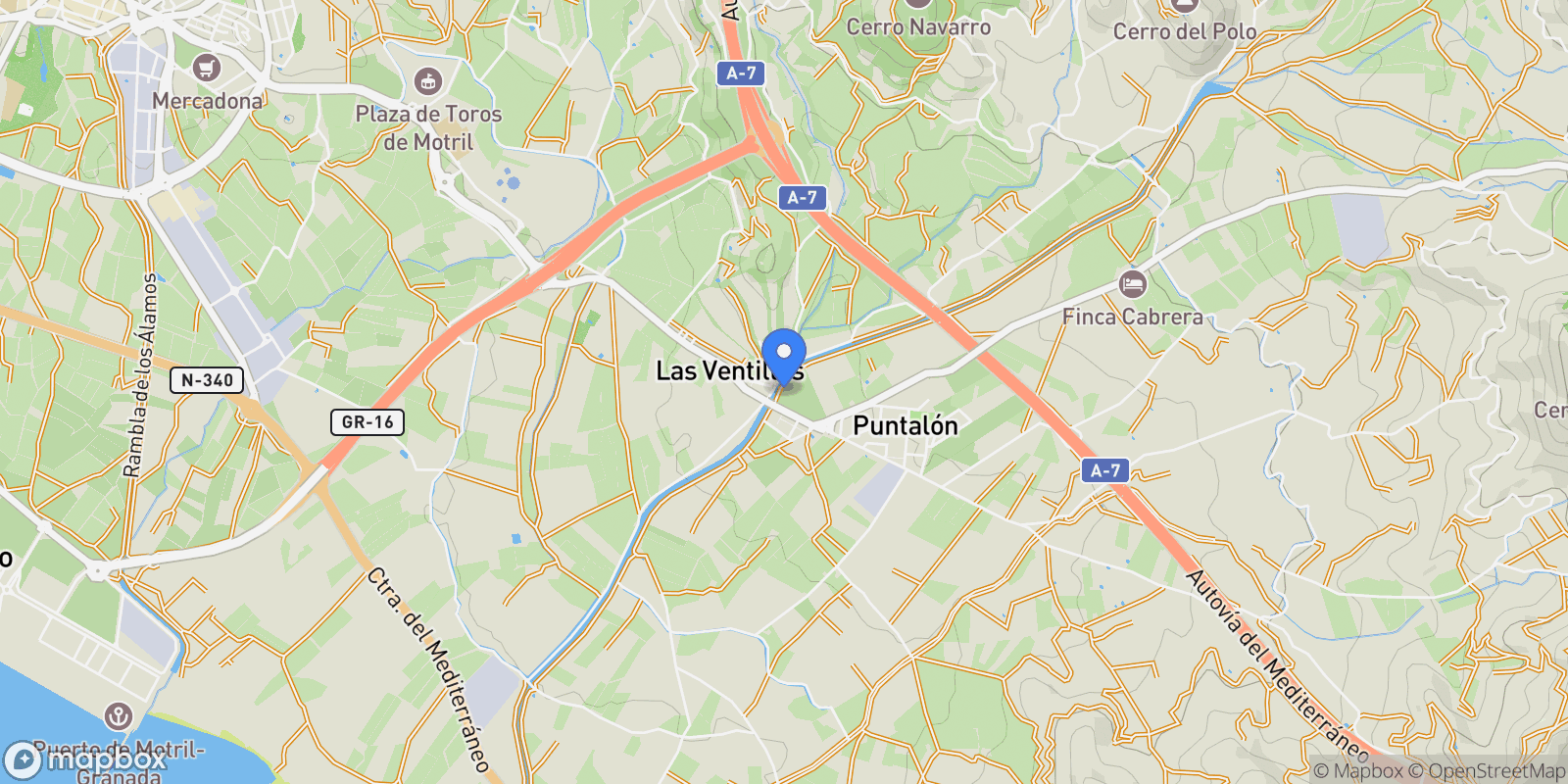 Map showing Puntalon, Motril, GRANADA, Motril, Motril, Andalusia, Spain.