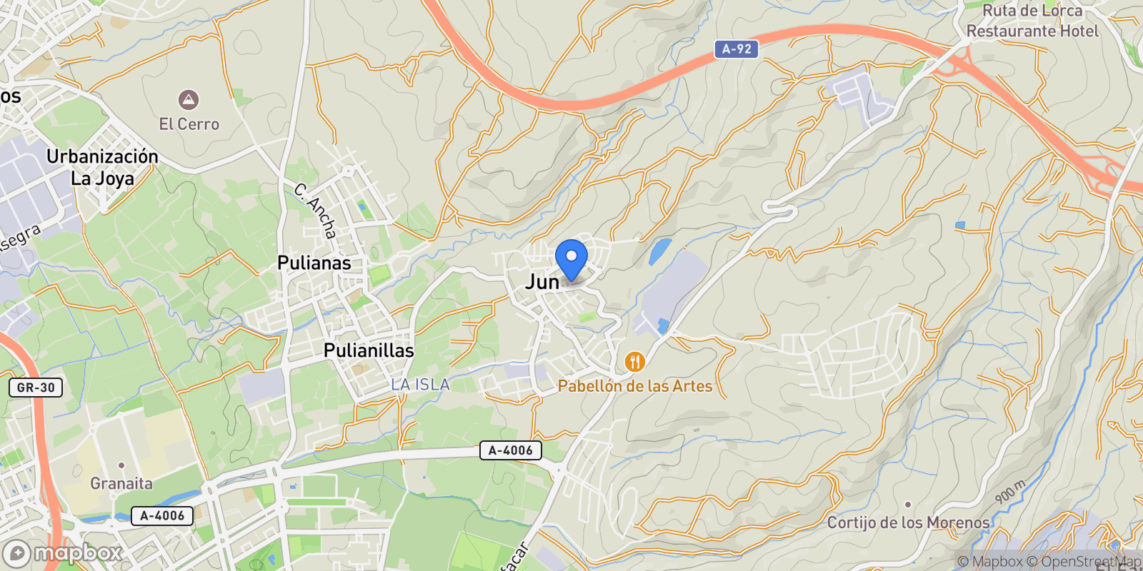 Map showing Zona Norte Granada - Jun, Jun, GRANADA, Jun, Jun, Andalusia, Spain.