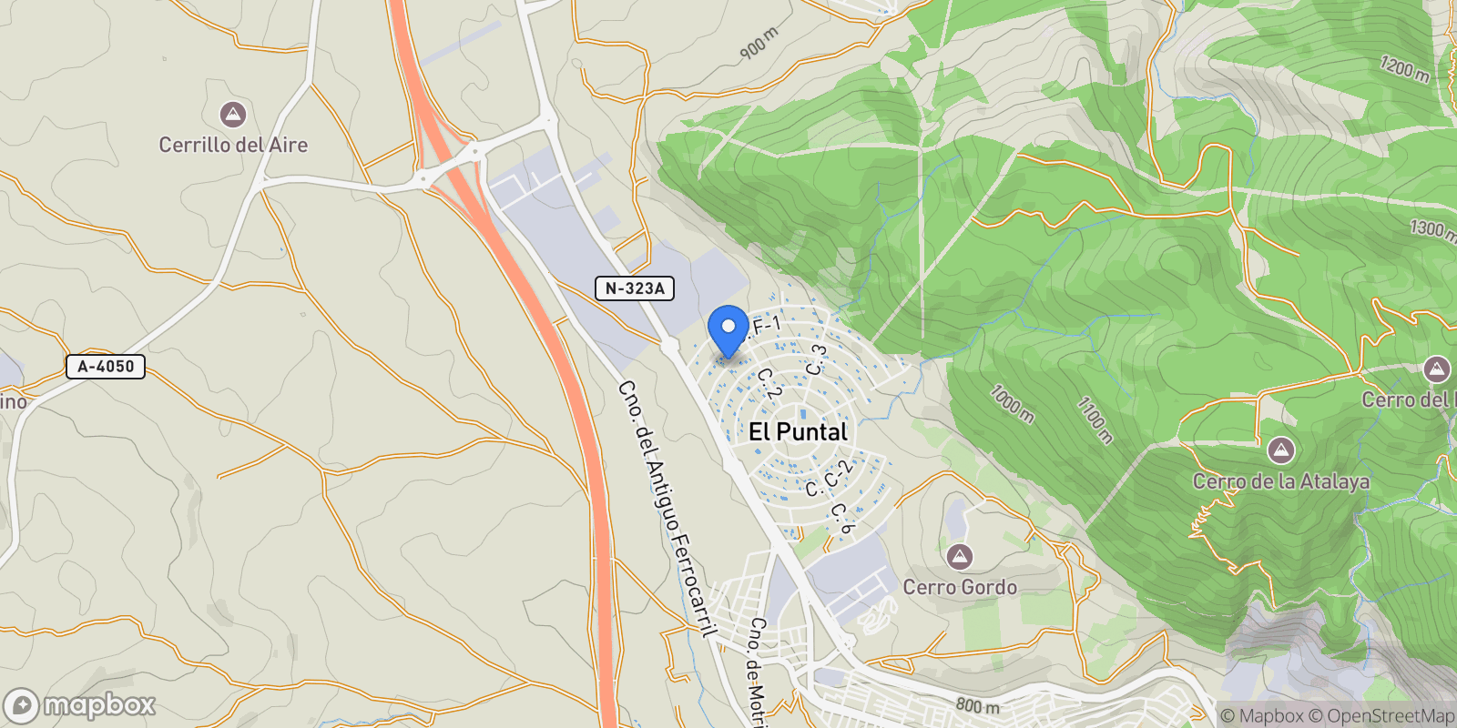 Map showing El puntal, Padul, GRANADA, Padul, Padul, Andalusia, Spain.