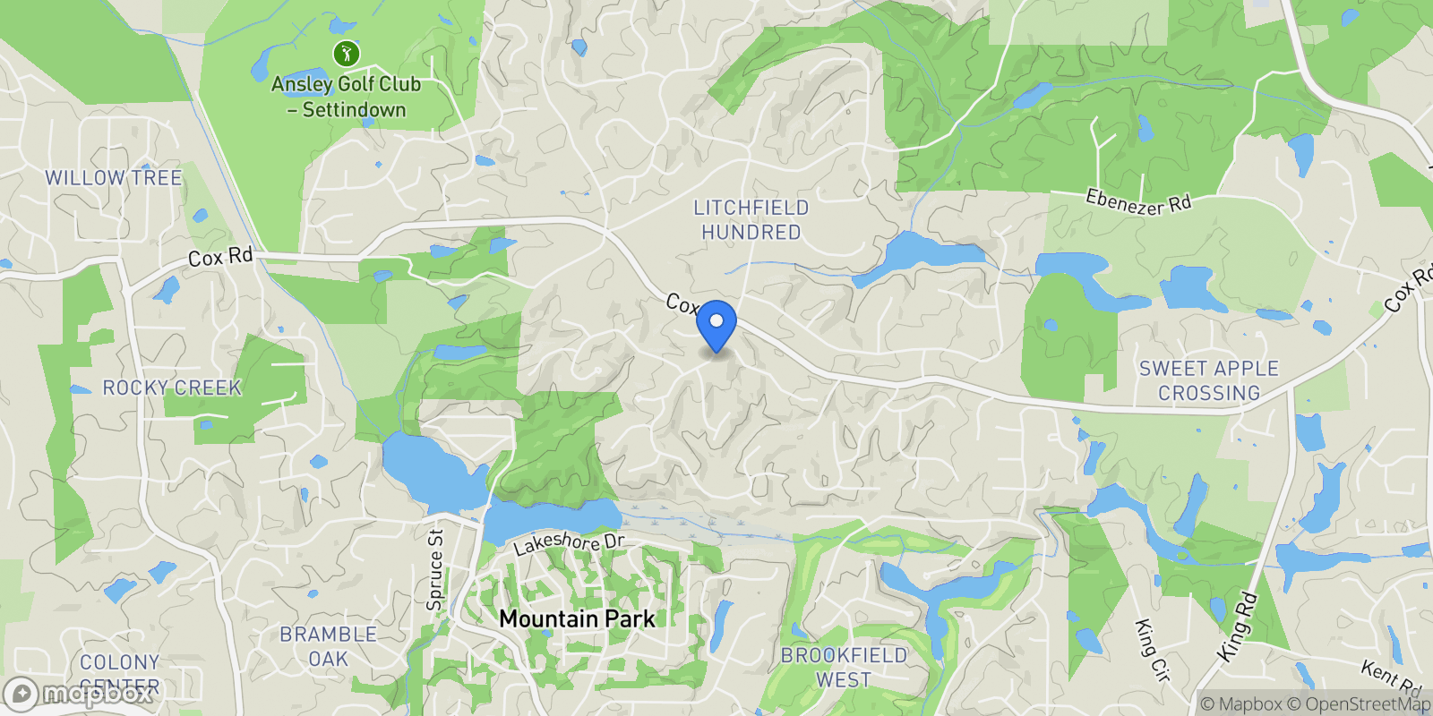 Map showing 115 Ansley Way, Roswell, Georgia, United States.