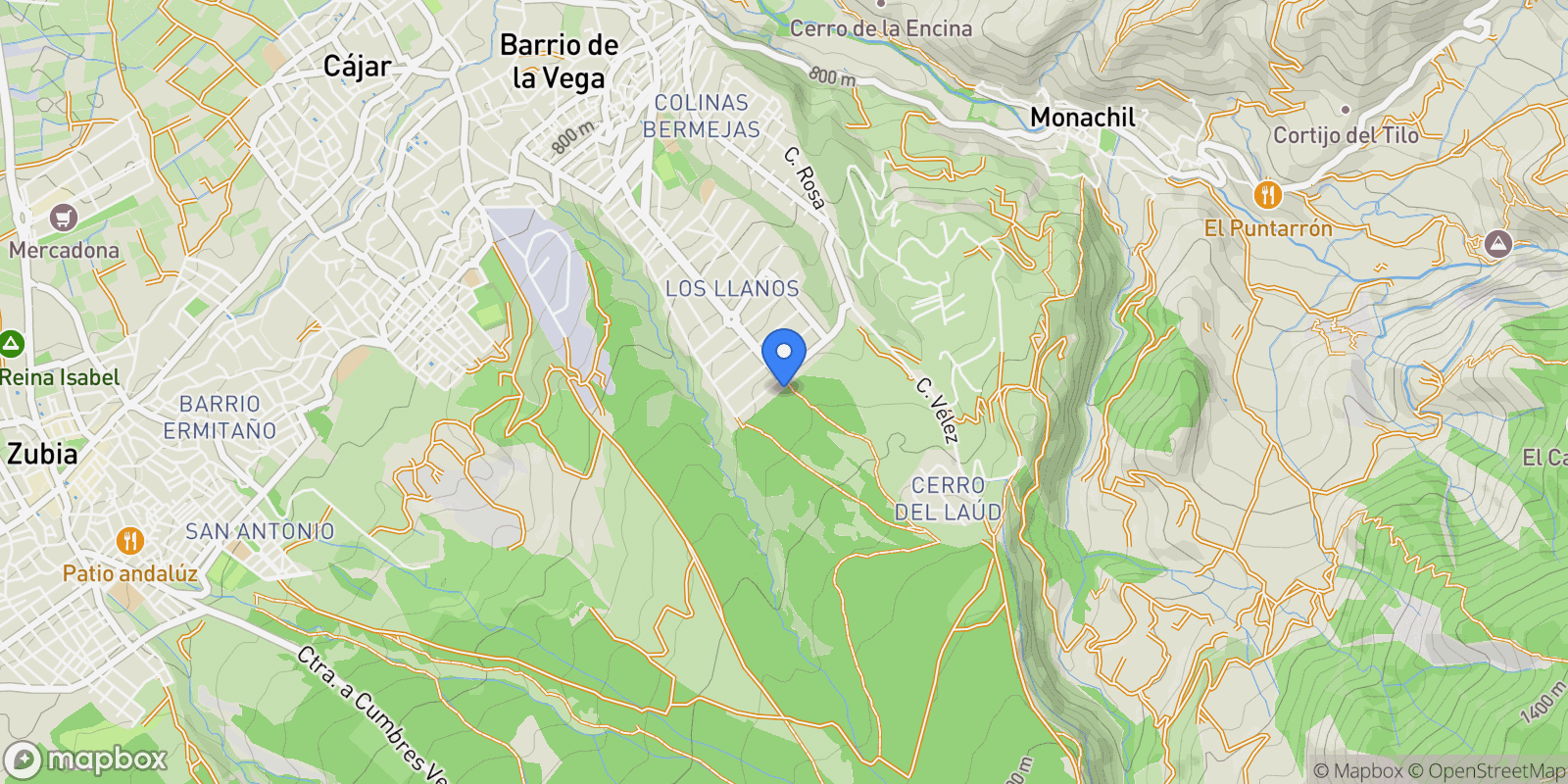 Map showing Monachil, Monachil, GRANADA, Monachil, Monachil, Andalusia, Spain.