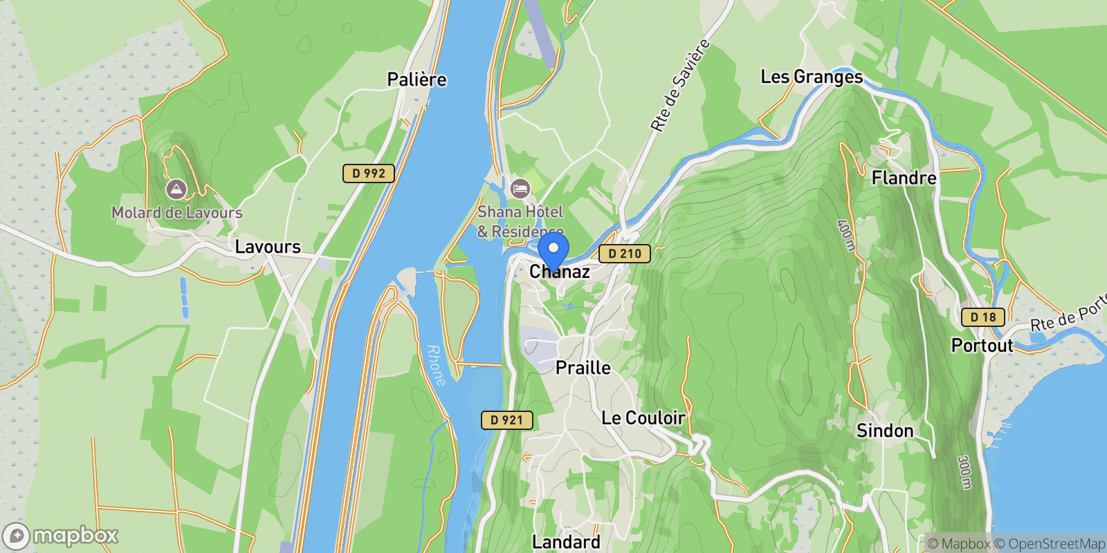 Map showing Chanaz, Chanaz, Chanaz, Auvergne-Rhône-Alpes, France.
