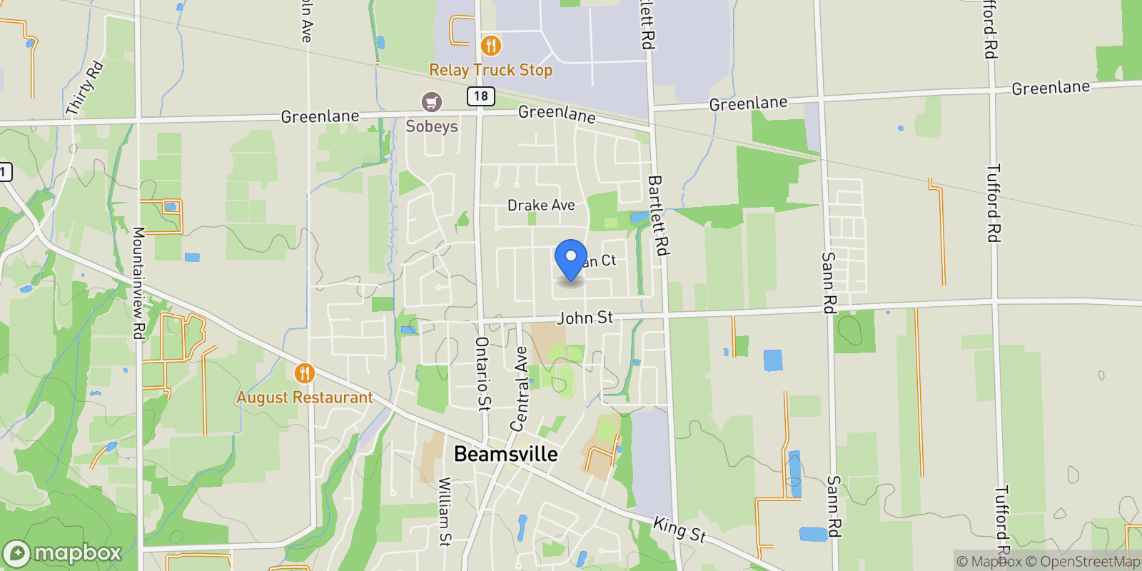 Map showing 4902 Adam Court, Lincoln, Ontario, Canada.