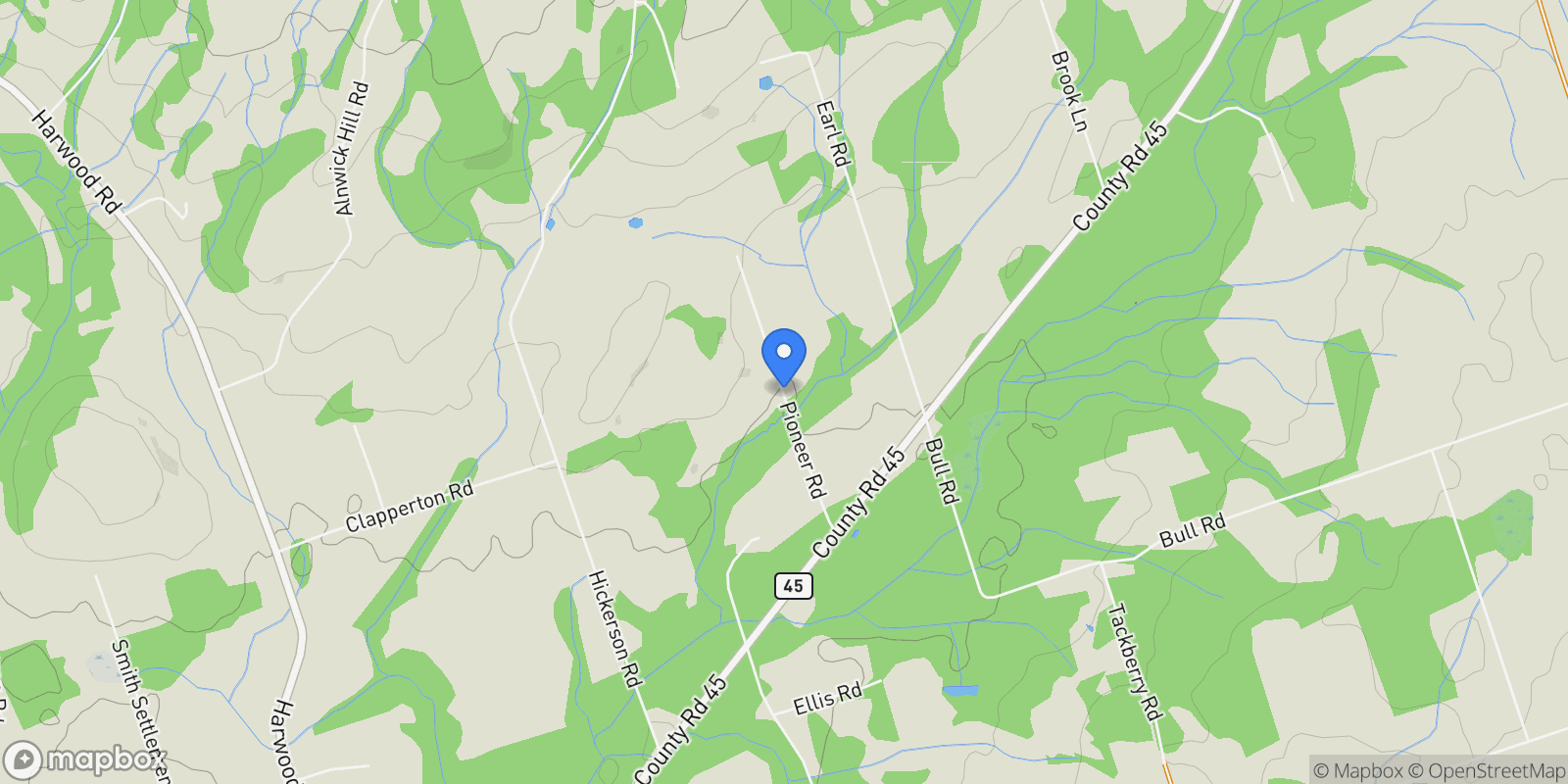 Map showing 3362 PIONEER ROAD, Baltimore, Ontario, Canada.