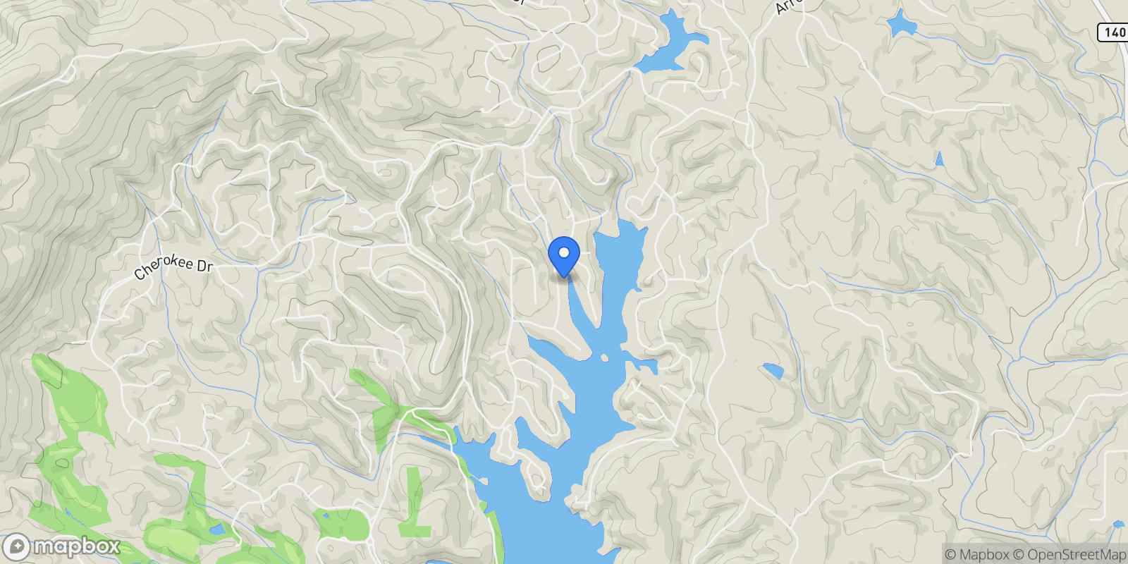 Map showing 197 White Antelope Street, Waleska, Georgia, United States.