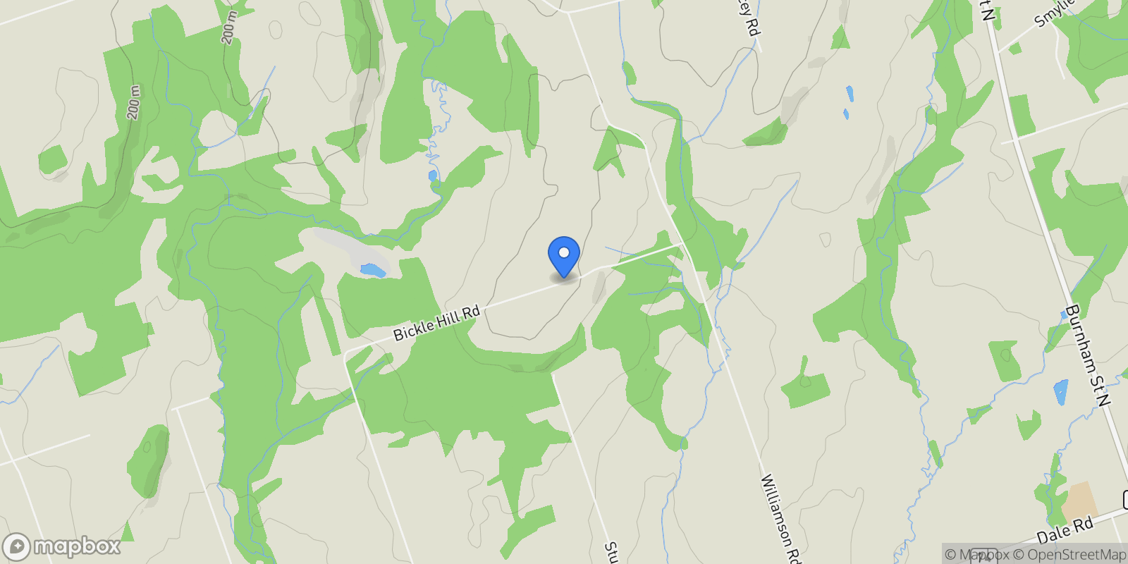Map showing 7823 BICKLE HILL ROAD, Cobourg, Ontario, Canada.