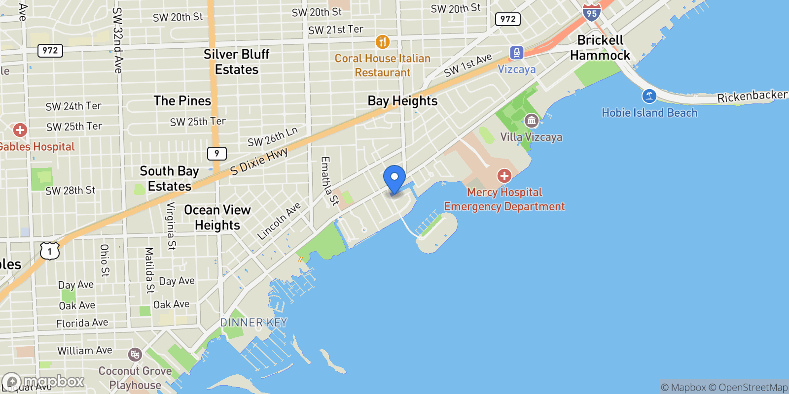 Map showing 1815 Fairhaven Pl, Miami, Florida, United States.