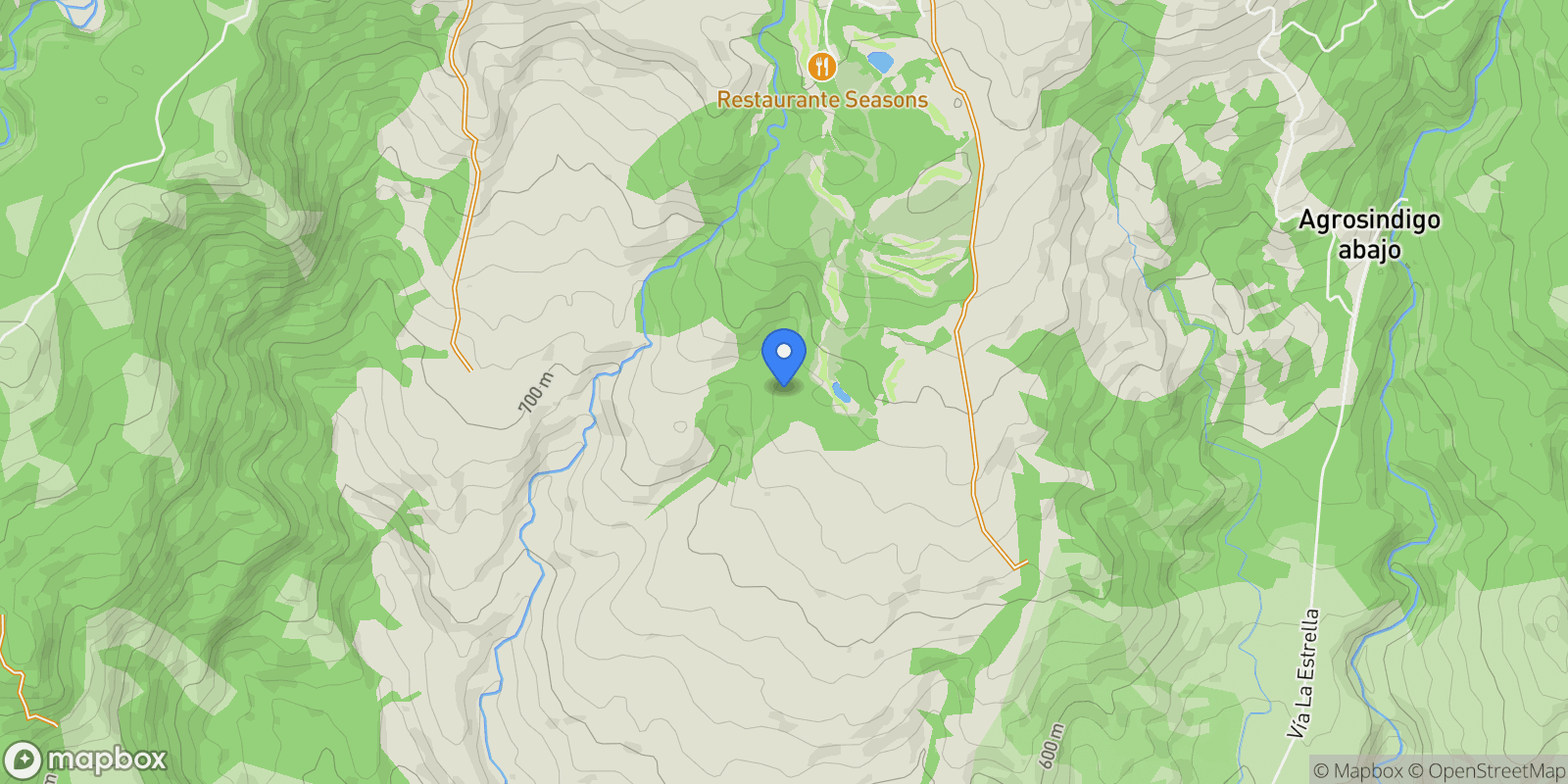 Map showing La Estrella, Panama, Caldera, Chiriquí Province, Panama.