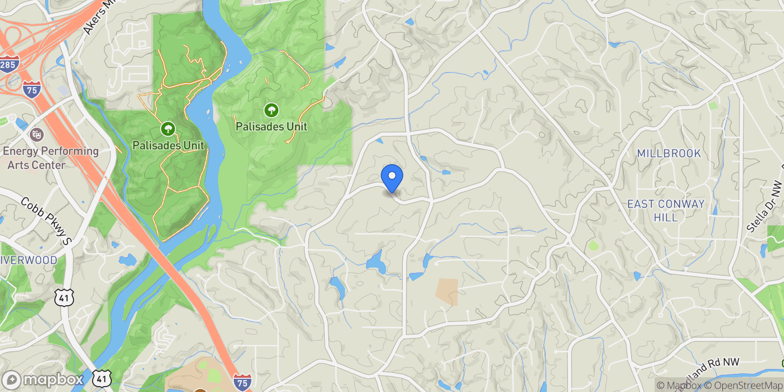 Map showing Atlanta, Georgia, United States.